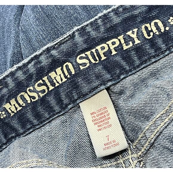 Mossimo Bootcut Jeans Junior Size 7 Dark Blue Denim Low Rise Y2K Cotton Casual - Picture 3 of 5